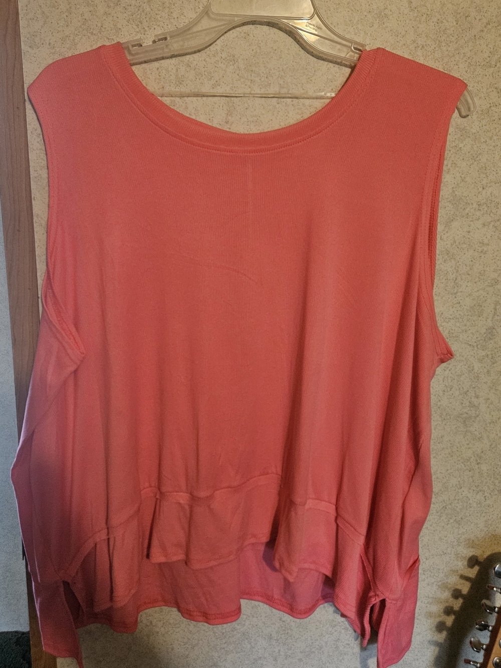 Women’s Sleeveless Coral Layered Hem Top
